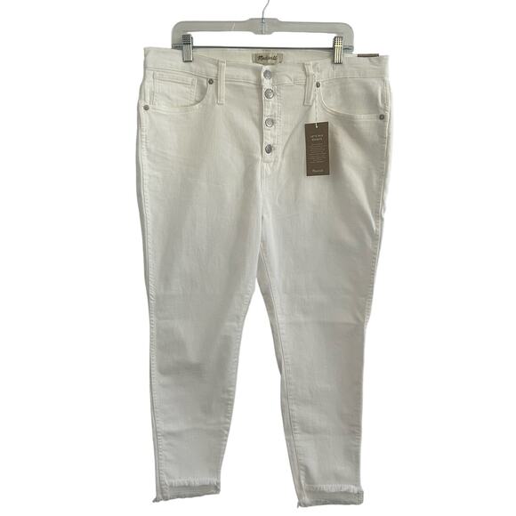 Madewell Women's Skinny Jeans 10" High Rise White Denim 36 Petite New Small Flaw - Picture 1 of 12